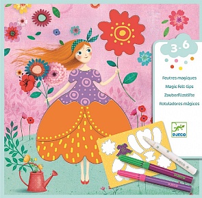 Набор для творчества из серии Раскрашивание - Платья Мэри, с фломастерами (Djeco, 09886)